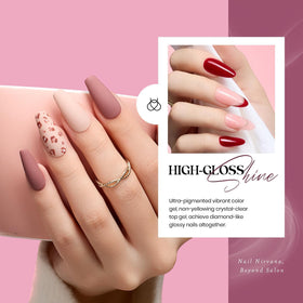 Démonstration de vernis à ongles gel sur des ongles avec design ombré