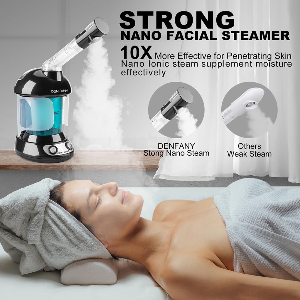 Denfany Steamer Facial avec réservoir d'eau rempli