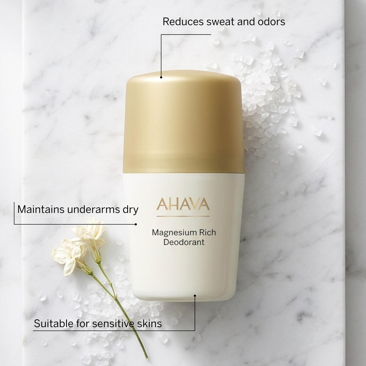 Déodorant AHAVA sur une surface en bois