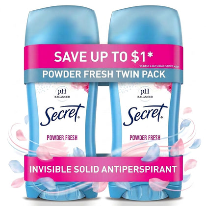 Déodorant anti-perspirant Secret invisible solide pack de 2 vues avant