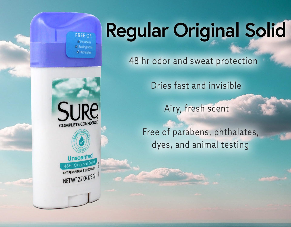 Déodorant Anti-Perspirant Sure 109g sur un fond neutre