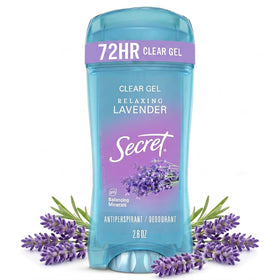 Déodorant antitranspirant Secret 72h gel transparent parfum lavande vue avant