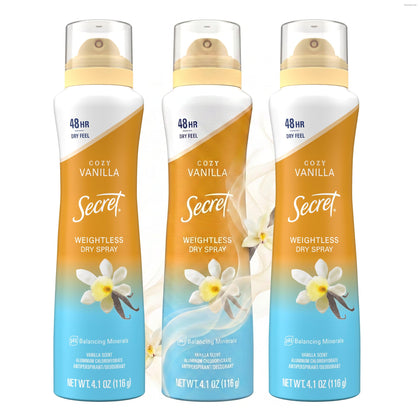 Déodorant antitranspirant Secret Spray femme 4,1 oz vue de face