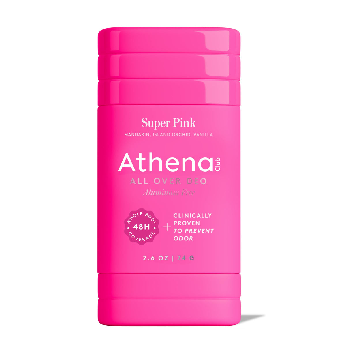 Déodorant Athena Club Super Pink avant avec emballage