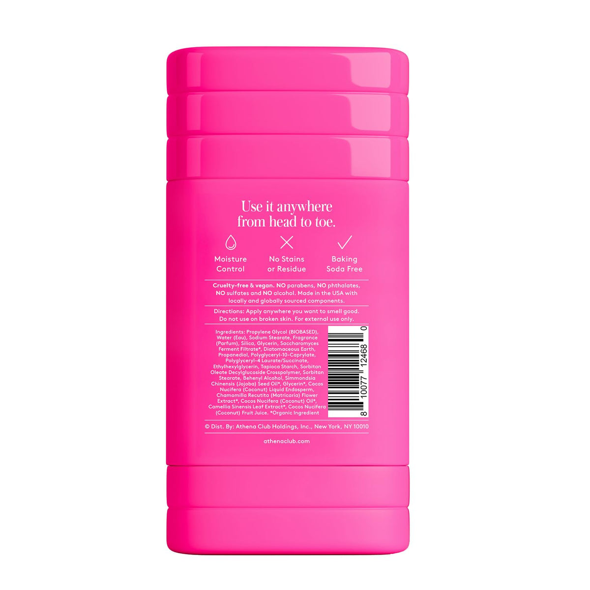 Déodorant Athena Club Super Pink ouvert avec vue avant