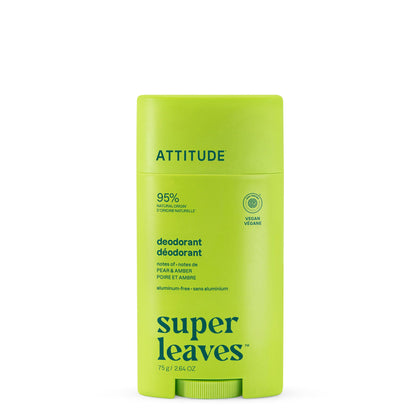 Déodorant ATTITUDE sans aluminium, parfum poires et ambre, vue avant
