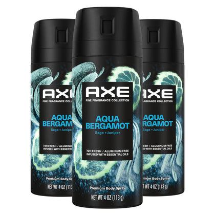 Déodorant AXE Aqua Bergamot 3 x 4 oz vue de face