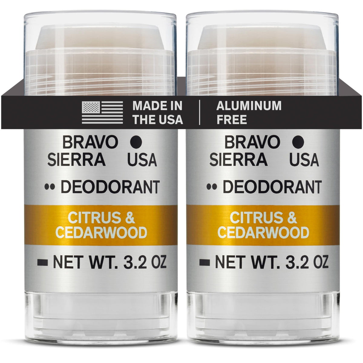Déodorant Bravo Sierra sans aluminium, pack de 2, vue de face
