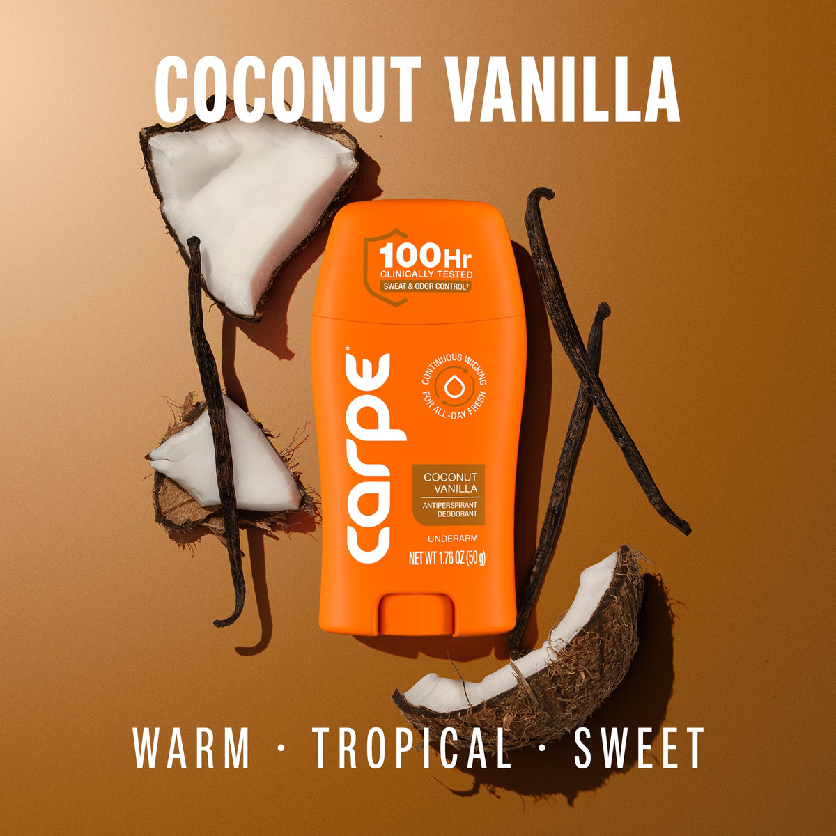 Déodorant Carpe 100 heures Coco Vanille de côté