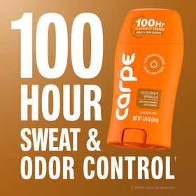 Déodorant Carpe 100 heures Coco Vanille en application sur la peau