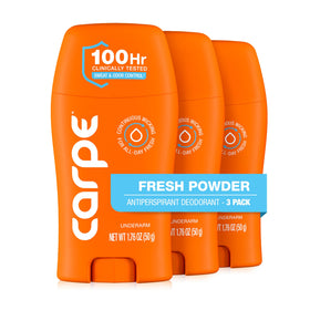 Déodorant Carpe 100 heures Fraîcheur Poudre pack de trois
