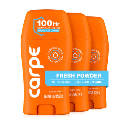 Déodorant Carpe 100 heures Fraîcheur Poudre pack de trois