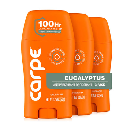Déodorant Carpe antitranspirant 100 heures Eucalyptus pack de 3