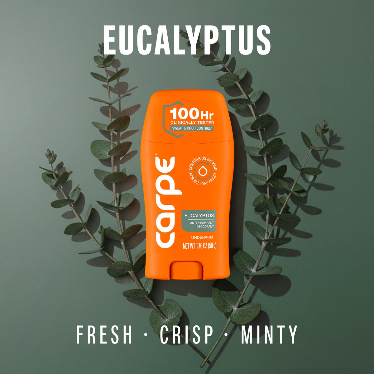 Déodorant Carpe Eucalyptus ouvert montrant le produit