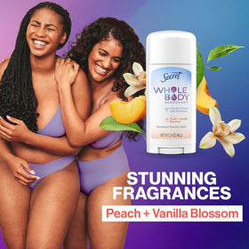 Déodorant corporel Secret stick Pêche & Vanille avec ingrédients