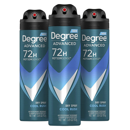 Déodorant Degree Men Cool Rush spray sec 3x3,8 oz vue de face