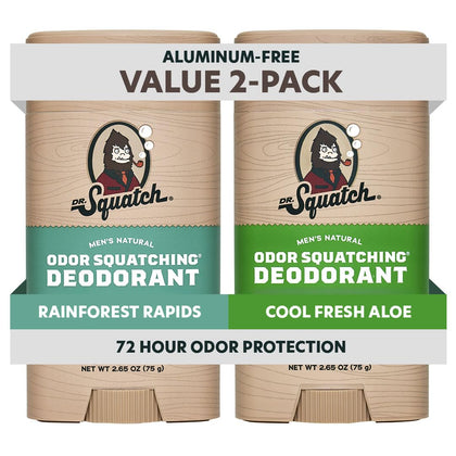 Déodorant Dr. Squatch 2-pack stick vue avant avec emballage
