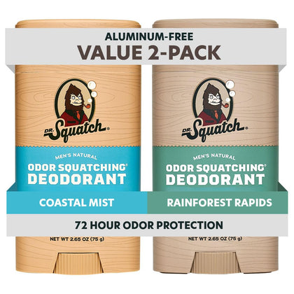 Déodorant Dr. Squatch 2-pack vue avant avec emballage