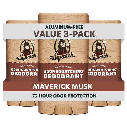 Déodorant Dr. Squatch 3-Pack avec parfum Maverick Musk