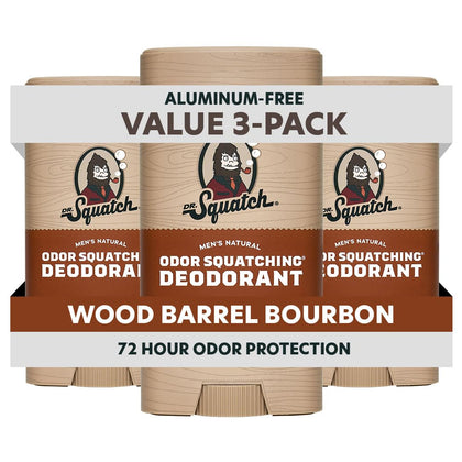 Déodorant Dr. Squatch 3-Pack avec senteur Bourbon, vue frontale