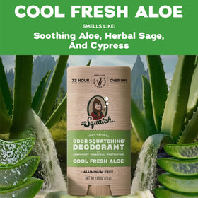 Déodorant Dr. Squatch Aloe Frais en utilisation après la douche