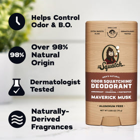 Déodorant Dr. Squatch avec application sur peau