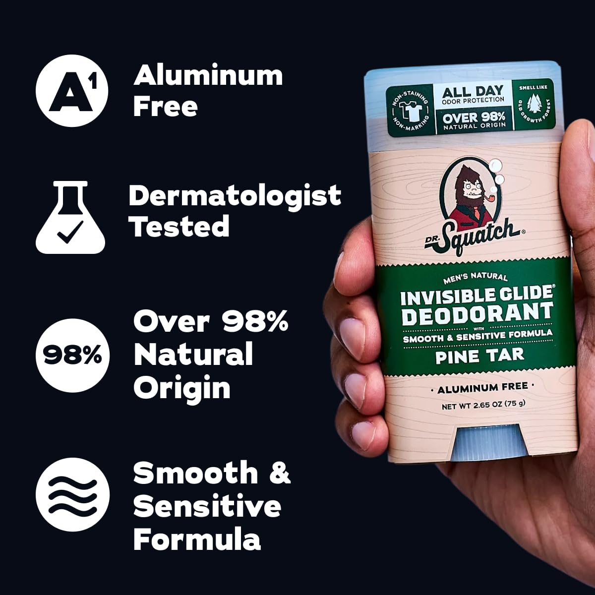 Déodorant Dr. Squatch avec notes boisées de pin
