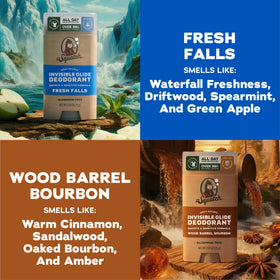 Déodorant Dr. Squatch avec notes de Fresh Falls et Wood Barrel Bourbon