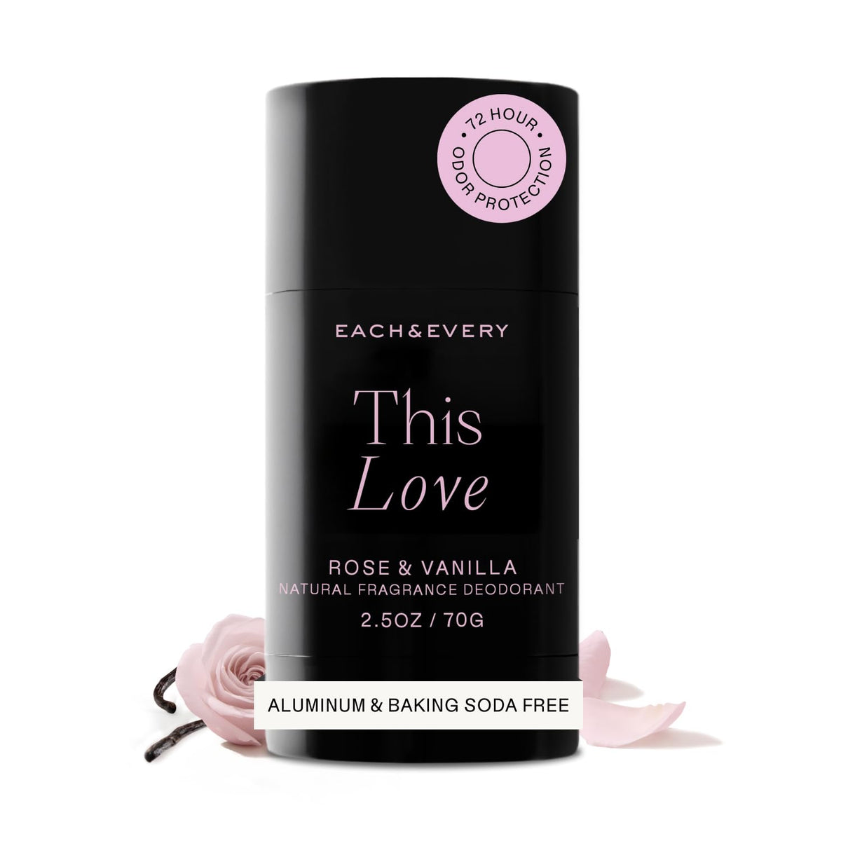 Déodorant Each & Every 150g au parfum Rose & Vanille, vue de face