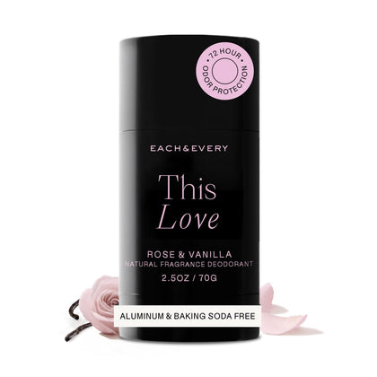 Déodorant Each & Every 150g au parfum Rose & Vanille, vue de face