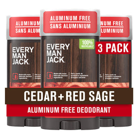 Déodorant Every Man Jack Cèdre et Sauge Rouge 3pk, vue avant