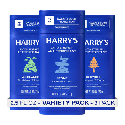 Déodorant Harry's anti-transpirant extra fort pack de 3 avec senteur Stone