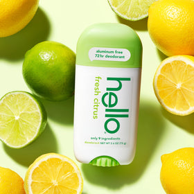 Déodorant hello Citron Frais stick 75g sur une table
