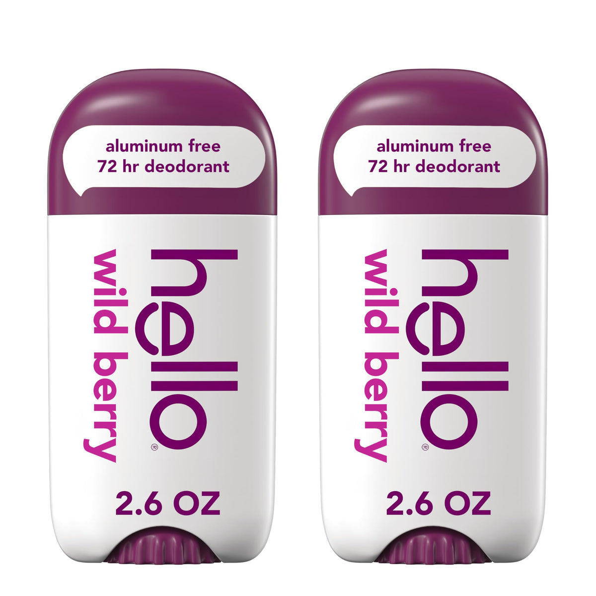 Déodorant hello Wild Berry sans Aluminium 2,6 oz bâton, vue avant