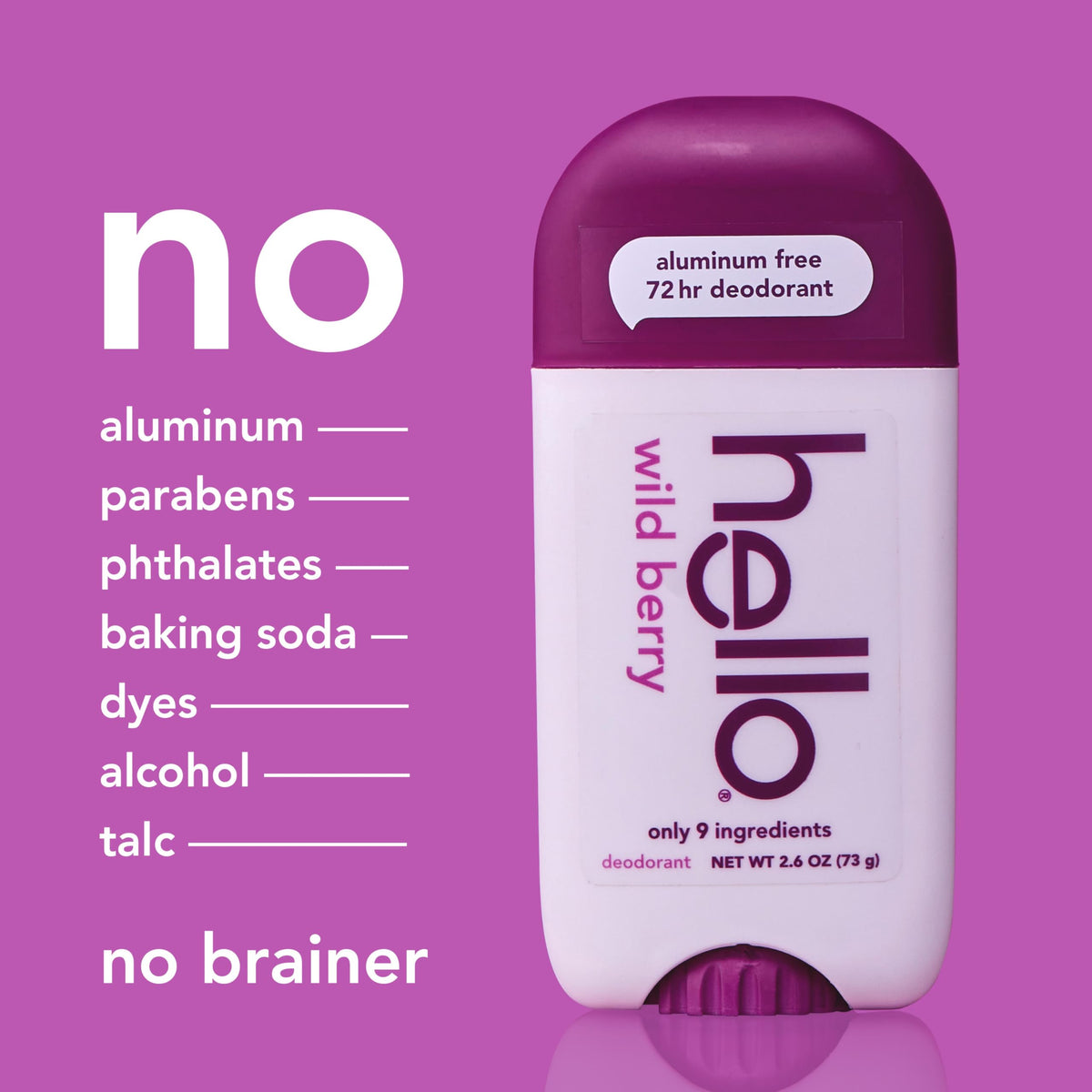 Déodorant hello Wild Berry sans Aluminium, bâton en main