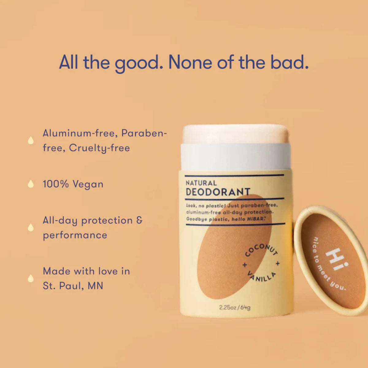 Déodorant HIBAR Coco & Vanille avec ingrédients naturels