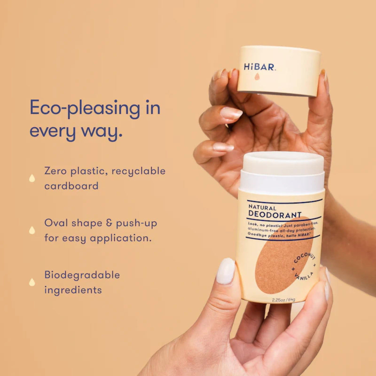 Déodorant HIBAR Coco & Vanille tube vu de côté