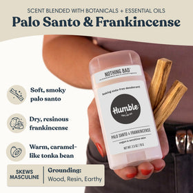 Déodorant HUMBLE Palo Santo et Encens ouvert avec stick visible