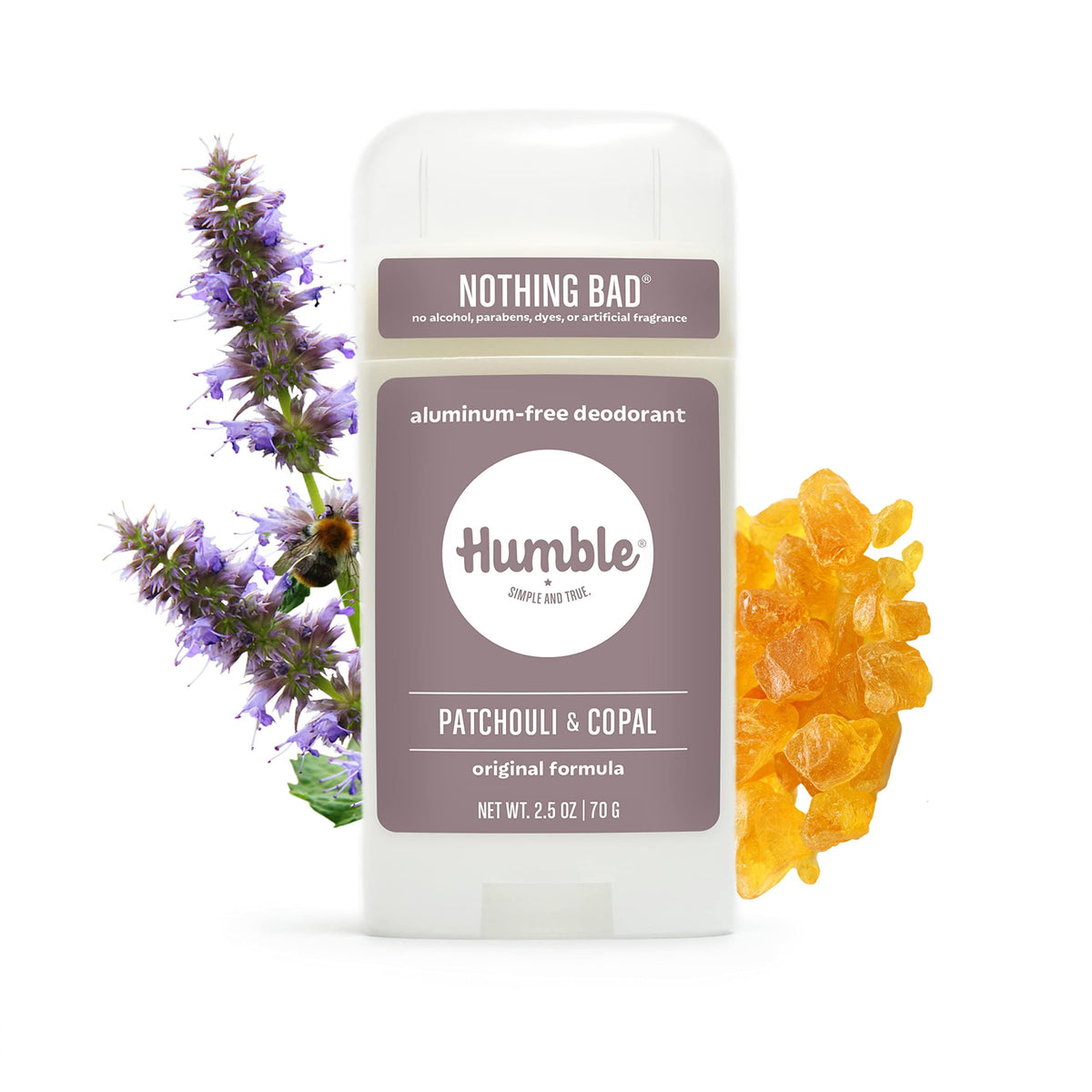 Déodorant HUMBLE SIMPLE AND TRUE. Patchouli Copal 2,5 OZ détail du produit