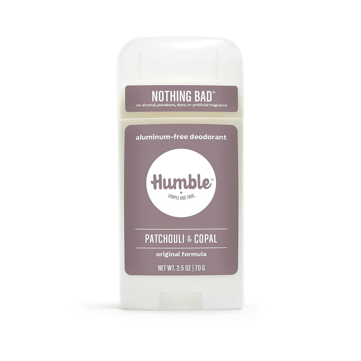 Déodorant HUMBLE SIMPLE AND TRUE. Patchouli Copal 2,5 OZ vue avant