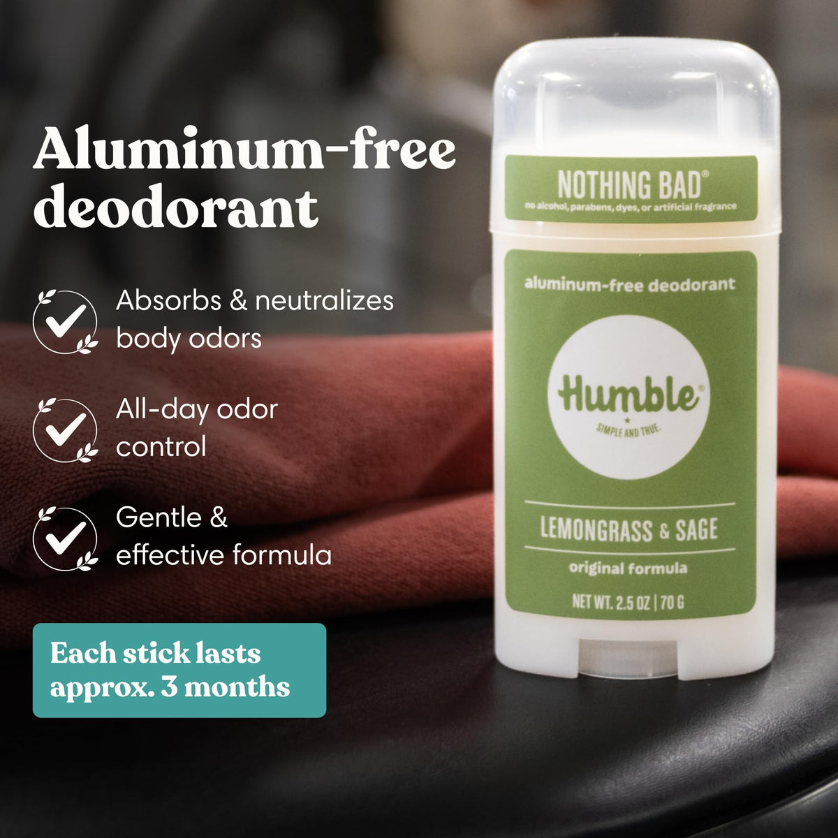 Déodorant HUMBLE Simple & True Rose Marocaine stick avant