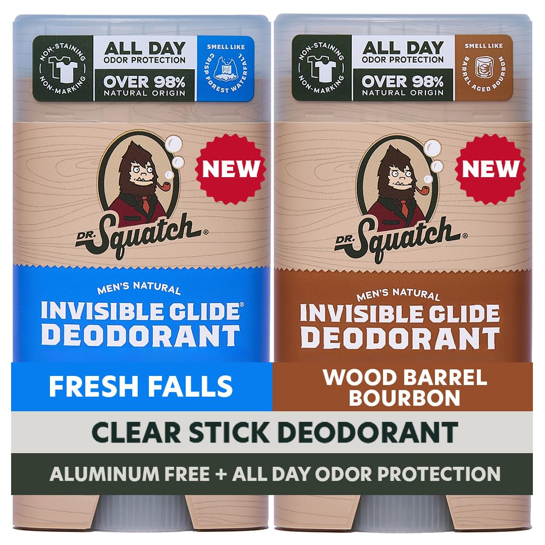 Déodorant Invisible Glide Dr. Squatch 2-Pack avant et arrière