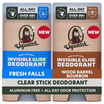 Déodorant Invisible Glide Dr. Squatch 2-Pack avant et arrière