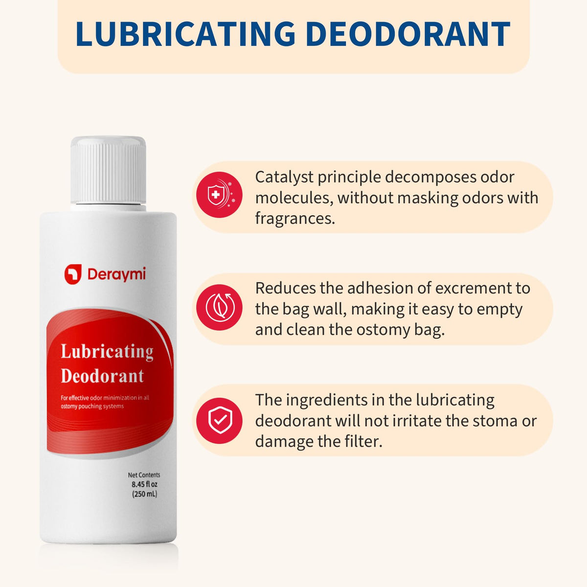 Déodorant lubrifiant DERAYMI sur un fond neutre