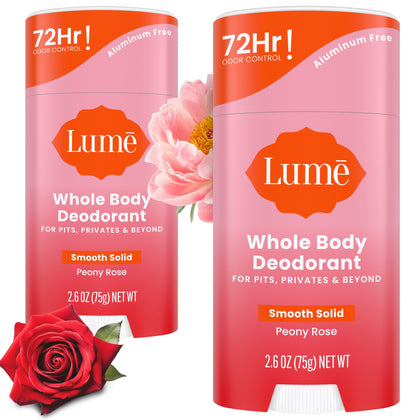 Déodorant Lume 230g en baume solide, modèle rose pivoine, vue avant