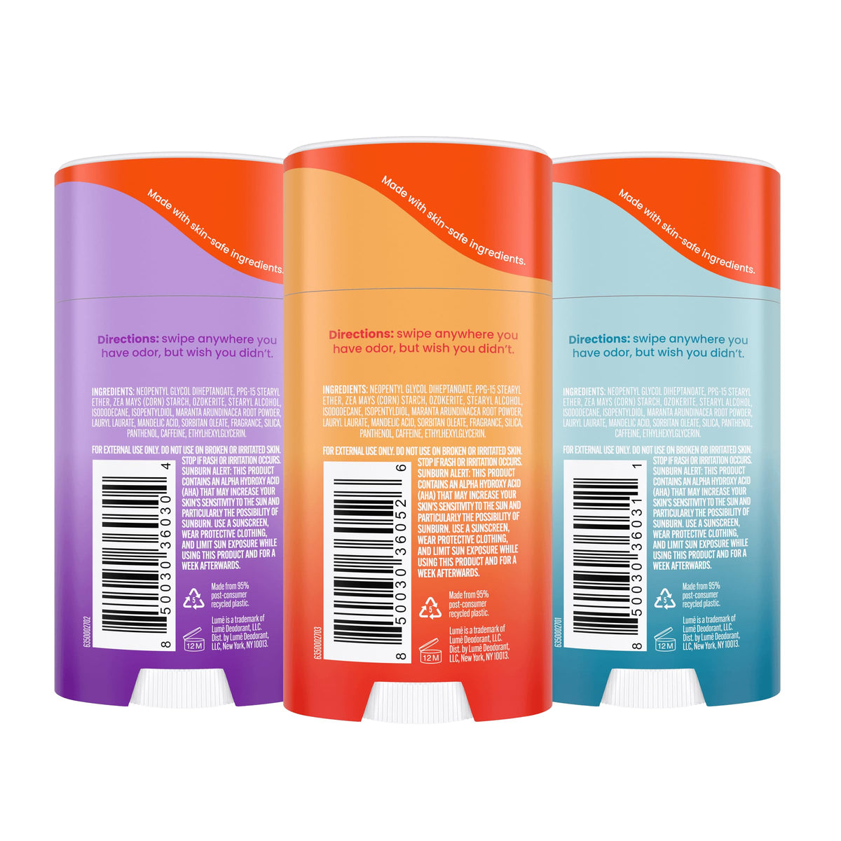 Déodorant Lume Clean Tangerine stick solide 2,6 oz