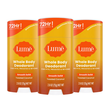 Déodorant Lume corps entier stick solide 3 paquets parfum coco grillé