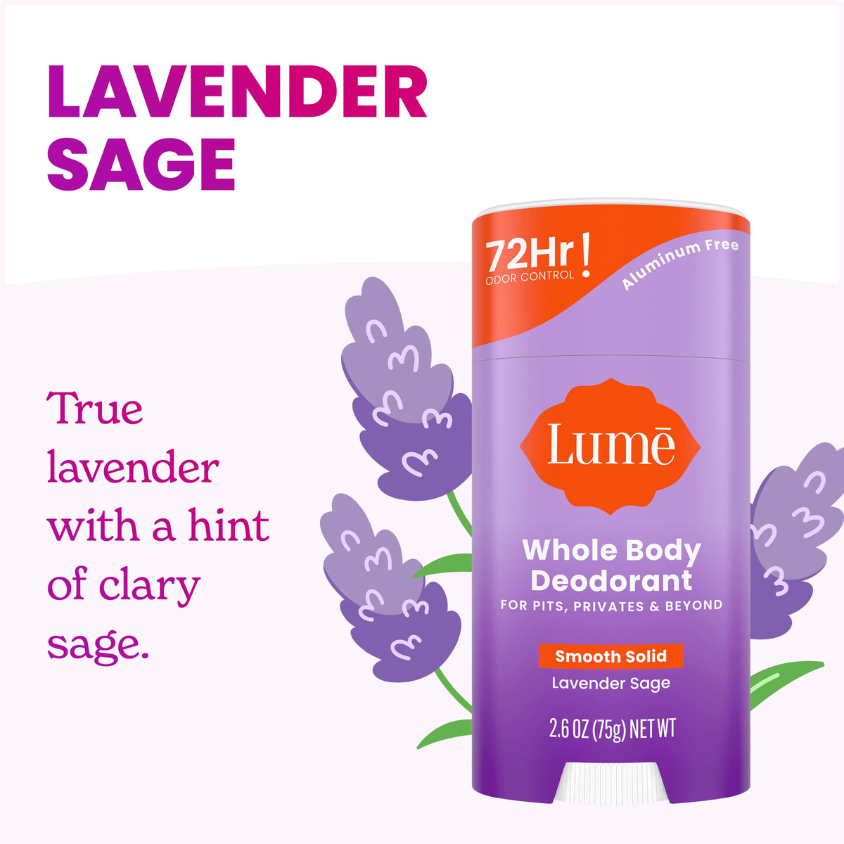 Déodorant Lume Unscented stick solide 2,6 oz