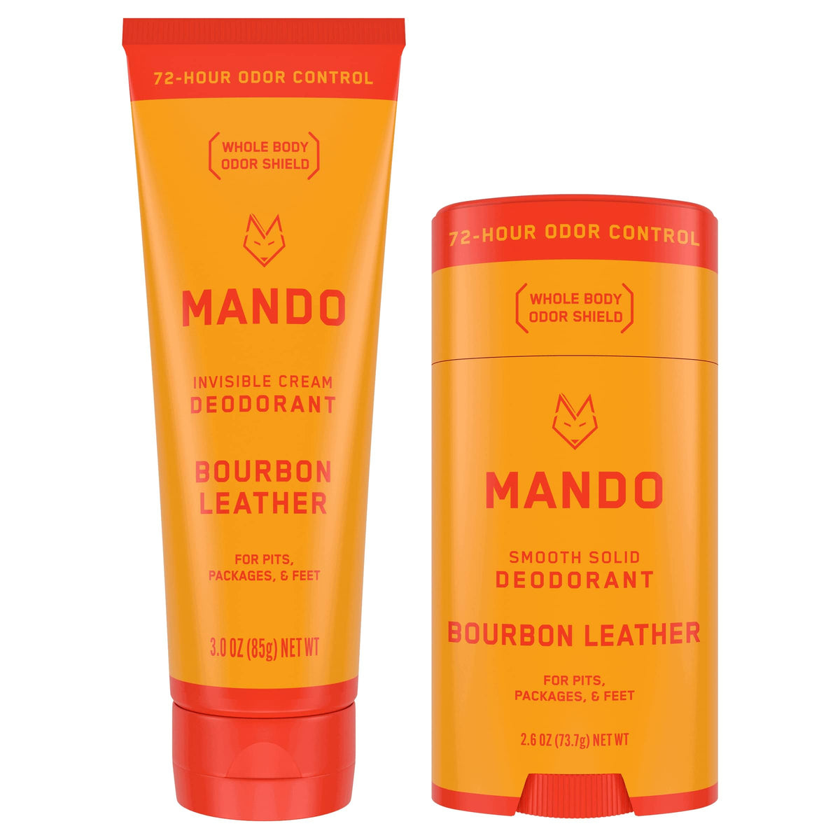 Déodorant Mando en cuir bourbon - tube de 3 oz