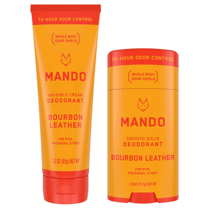 Déodorant Mando en cuir bourbon - tube de 3 oz